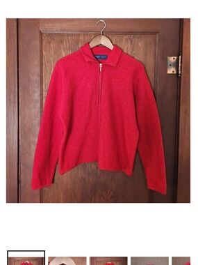 Karen Scott Red Zip-Up Men's Sweater
